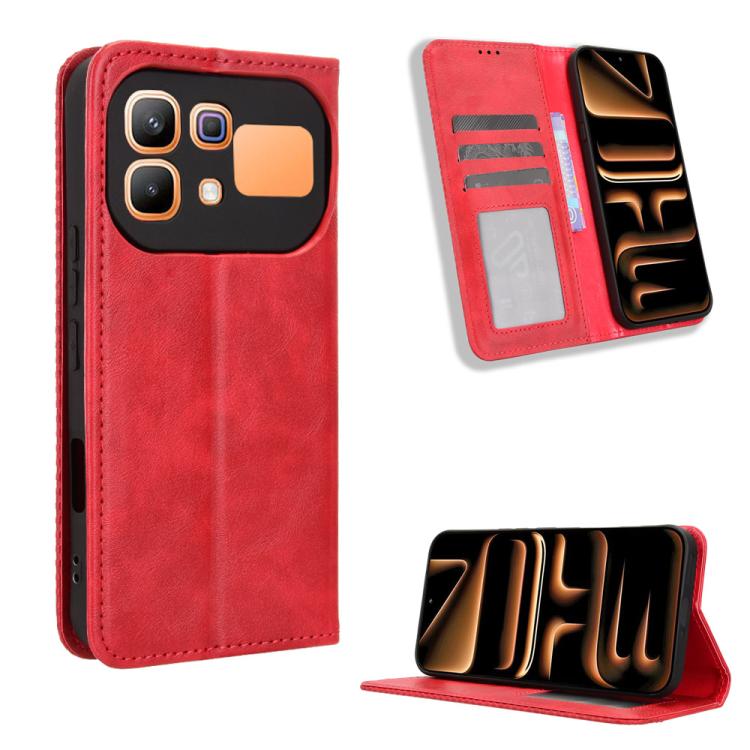 Custodia per telefono in pelle con trama retrò con fibbia magnetica, For Infinix GT 50 Pro 5G, For Infinix Hot 70 4G, For Infinix Note 60 Ultra 5G, For Infinix Note Edge 5G, For Infinix Smart 20 4G, For Infinix Note 60 / 60 Pro 5G