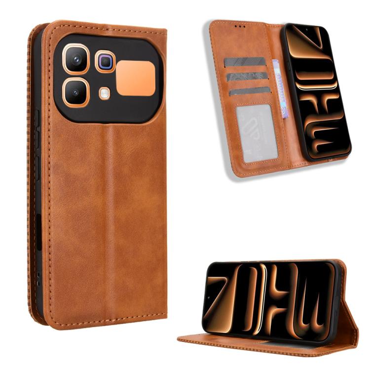 Custodia per telefono in pelle con trama retrò con fibbia magnetica, For Infinix GT 50 Pro 5G, For Infinix Hot 70 4G, For Infinix Note 60 Ultra 5G, For Infinix Note Edge 5G, For Infinix Smart 20 4G, For Infinix Note 60 / 60 Pro 5G
