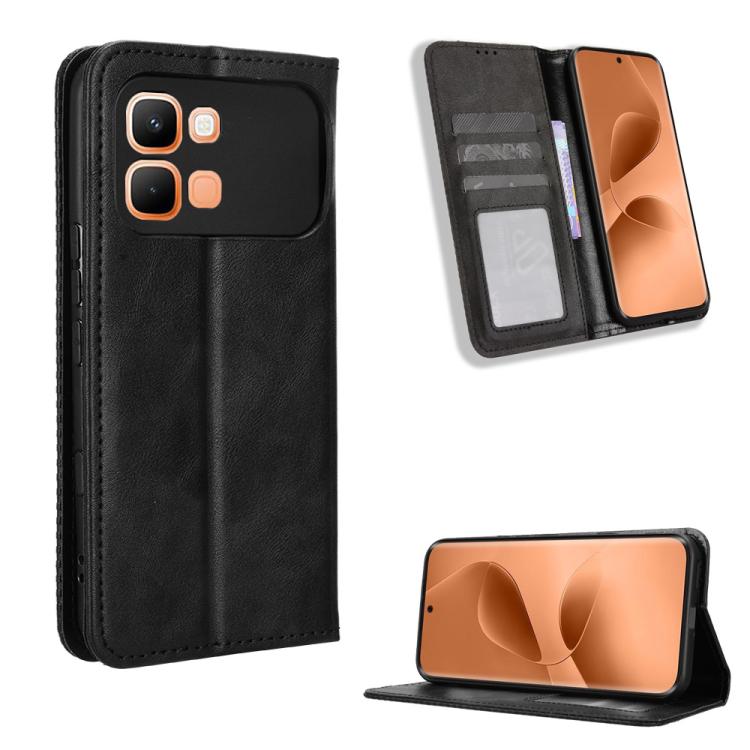 Custodia per telefono in pelle con trama retrò con fibbia magnetica, For Infinix GT 50 Pro 5G, For Infinix Hot 70 4G, For Infinix Note 60 Ultra 5G, For Infinix Note Edge 5G, For Infinix Smart 20 4G, For Infinix Note 60 / 60 Pro 5G