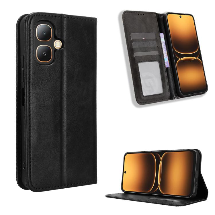 Custodia per telefono in pelle con trama retrò con fibbia magnetica, For Infinix GT 50 Pro 5G, For Infinix Hot 70 4G, For Infinix Note 60 Ultra 5G, For Infinix Note Edge 5G, For Infinix Smart 20 4G, For Infinix Note 60 / 60 Pro 5G