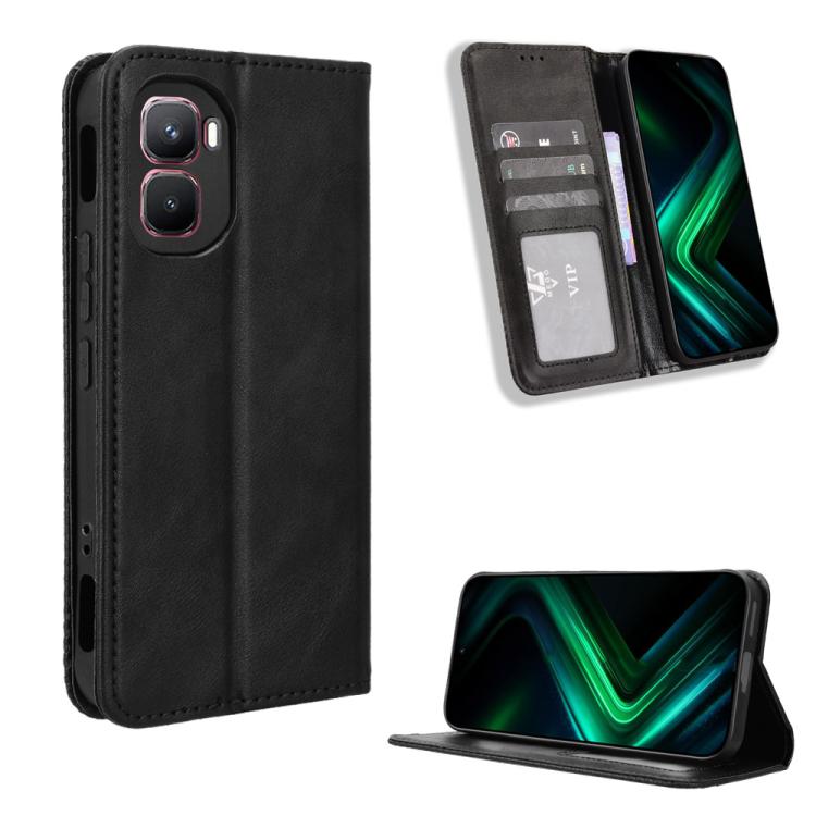 Custodia per telefono in pelle con trama retrò con fibbia magnetica, For Infinix GT 50 Pro 5G, For Infinix Hot 70 4G, For Infinix Note 60 Ultra 5G, For Infinix Note Edge 5G, For Infinix Smart 20 4G, For Infinix Note 60 / 60 Pro 5G