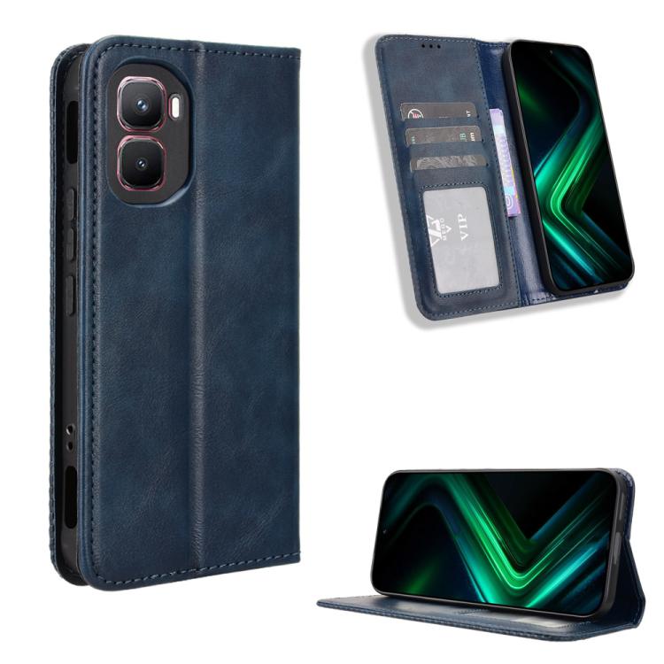 Custodia per telefono in pelle con trama retrò con fibbia magnetica, For Infinix GT 50 Pro 5G, For Infinix Hot 70 4G, For Infinix Note 60 Ultra 5G, For Infinix Note Edge 5G, For Infinix Smart 20 4G, For Infinix Note 60 / 60 Pro 5G