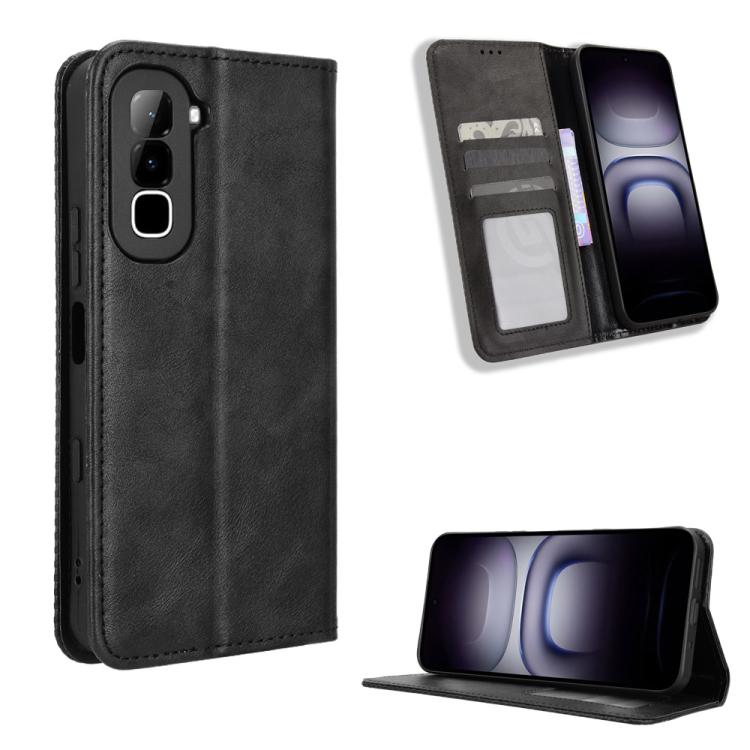 Custodia per telefono in pelle con trama retrò con fibbia magnetica, For Infinix GT 50 Pro 5G, For Infinix Hot 70 4G, For Infinix Note 60 Ultra 5G, For Infinix Note Edge 5G, For Infinix Smart 20 4G, For Infinix Note 60 / 60 Pro 5G