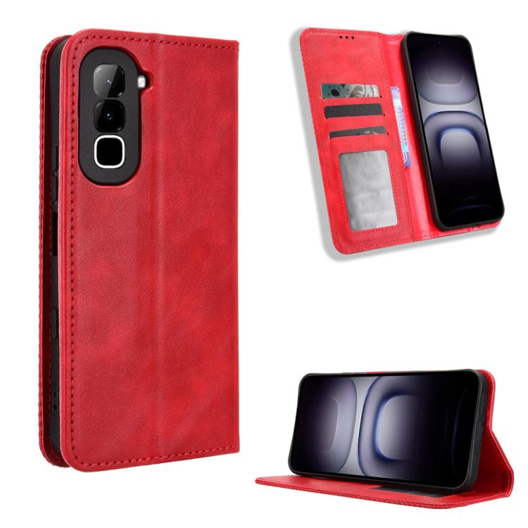 Custodia per telefono in pelle con trama retrò con fibbia magnetica, For Infinix GT 50 Pro 5G, For Infinix Hot 70 4G, For Infinix Note 60 Ultra 5G, For Infinix Note Edge 5G, For Infinix Smart 20 4G, For Infinix Note 60 / 60 Pro 5G