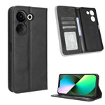Custodia per telefono in pelle con trama retrò con fibbia magnetica, For Tecno Camon 20 Pro