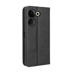 Custodia per telefono in pelle con trama retrò con fibbia magnetica, For Tecno Camon 20 Pro