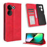 Custodia per telefono in pelle con trama retrò con fibbia magnetica, For Tecno Camon 20 Pro