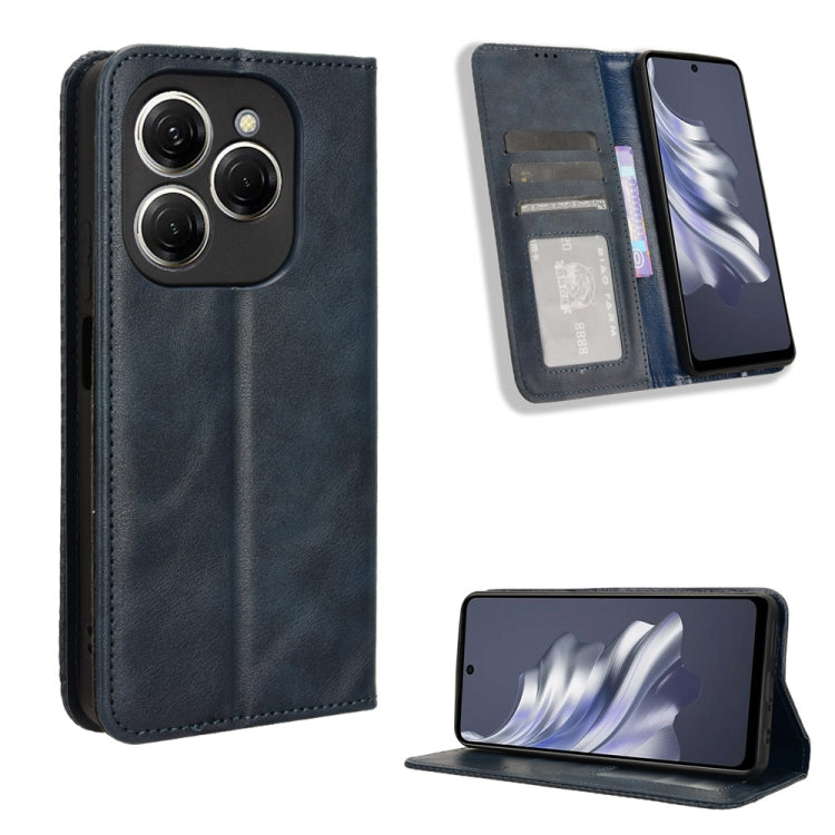 Custodia per telefono in pelle con trama retrò con fibbia magnetica, For Tecno Camon 30 Pro 5G, For Tecno Camon 30 5G / 4G, For Tecno Pova 6 Pro 5G, For Tecno Spark 20 Pro+ 4G, For Tecno Spark 20 Pro 4G, For Tecno Spark Go 2024