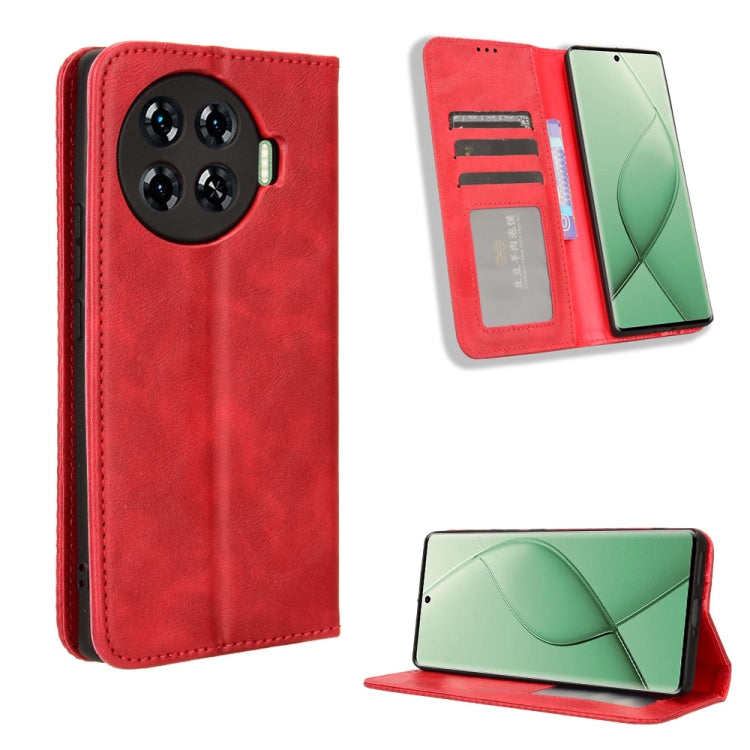 Custodia per telefono in pelle con trama retrò con fibbia magnetica, For Tecno Camon 30 Pro 5G, For Tecno Camon 30 5G / 4G, For Tecno Pova 6 Pro 5G, For Tecno Spark 20 Pro+ 4G, For Tecno Spark 20 Pro 4G, For Tecno Spark Go 2024