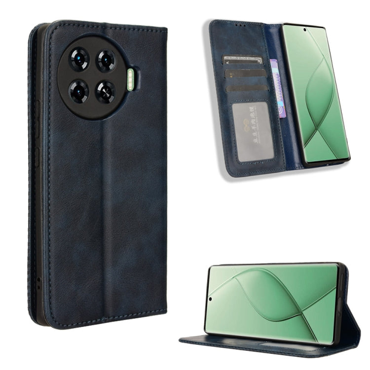 Custodia per telefono in pelle con trama retrò con fibbia magnetica, For Tecno Camon 30 Pro 5G, For Tecno Camon 30 5G / 4G, For Tecno Pova 6 Pro 5G, For Tecno Spark 20 Pro+ 4G, For Tecno Spark 20 Pro 4G, For Tecno Spark Go 2024