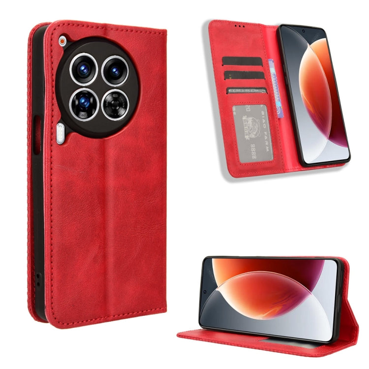Custodia per telefono in pelle con trama retrò con fibbia magnetica, For Tecno Spark Go 1 / Pop 9 / Spark Go 2025, For Tecno Spark 30C 4G, For Tecno Spark 20 Pro 5G, For Tecno Camon 30 Premier 5G, For Tecno Pova 6 Neo 4G, For Tecno Pova 6 4G