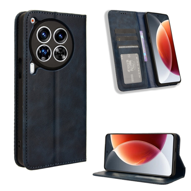 Custodia per telefono in pelle con trama retrò con fibbia magnetica, For Tecno Spark Go 1 / Pop 9 / Spark Go 2025, For Tecno Spark 30C 4G, For Tecno Spark 20 Pro 5G, For Tecno Camon 30 Premier 5G, For Tecno Pova 6 Neo 4G, For Tecno Pova 6 4G