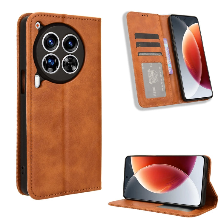 Custodia per telefono in pelle con trama retrò con fibbia magnetica, For Tecno Spark Go 1 / Pop 9 / Spark Go 2025, For Tecno Spark 30C 4G, For Tecno Spark 20 Pro 5G, For Tecno Camon 30 Premier 5G, For Tecno Pova 6 Neo 4G, For Tecno Pova 6 4G