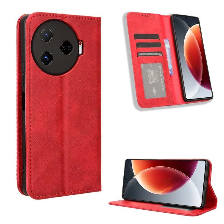 Custodia per telefono in pelle con trama retrò con fibbia magnetica, For Tecno Camon 30 Pro 5G, For Tecno Camon 30 5G / 4G, For Tecno Pova 6 Pro 5G, For Tecno Spark 20 Pro+ 4G, For Tecno Spark 20 Pro 4G, For Tecno Spark Go 2024