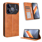 Custodia per telefono in pelle con trama retrò con fibbia magnetica, For Tecno Spark Go 1 / Pop 9 / Spark Go 2025, For Tecno Spark 30C 4G, For Tecno Spark 20 Pro 5G, For Tecno Camon 30 Premier 5G, For Tecno Pova 6 Neo 4G, For Tecno Pova 6 4G