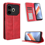 Custodia per telefono in pelle con trama retrò con fibbia magnetica, For Tecno Spark Go 1 / Pop 9 / Spark Go 2025, For Tecno Spark 30C 4G, For Tecno Spark 20 Pro 5G, For Tecno Camon 30 Premier 5G, For Tecno Pova 6 Neo 4G, For Tecno Pova 6 4G