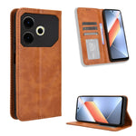 Custodia per telefono in pelle con trama retrò con fibbia magnetica, For Tecno Spark Go 1 / Pop 9 / Spark Go 2025, For Tecno Spark 30C 4G, For Tecno Spark 20 Pro 5G, For Tecno Camon 30 Premier 5G, For Tecno Pova 6 Neo 4G, For Tecno Pova 6 4G