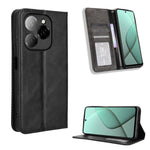 Custodia per telefono in pelle con trama retrò con fibbia magnetica, For Tecno Spark Go 1 / Pop 9 / Spark Go 2025, For Tecno Spark 30C 4G, For Tecno Spark 20 Pro 5G, For Tecno Camon 30 Premier 5G, For Tecno Pova 6 Neo 4G, For Tecno Pova 6 4G