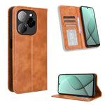 Custodia per telefono in pelle con trama retrò con fibbia magnetica, For Tecno Spark Go 1 / Pop 9 / Spark Go 2025, For Tecno Spark 30C 4G, For Tecno Spark 20 Pro 5G, For Tecno Camon 30 Premier 5G, For Tecno Pova 6 Neo 4G, For Tecno Pova 6 4G