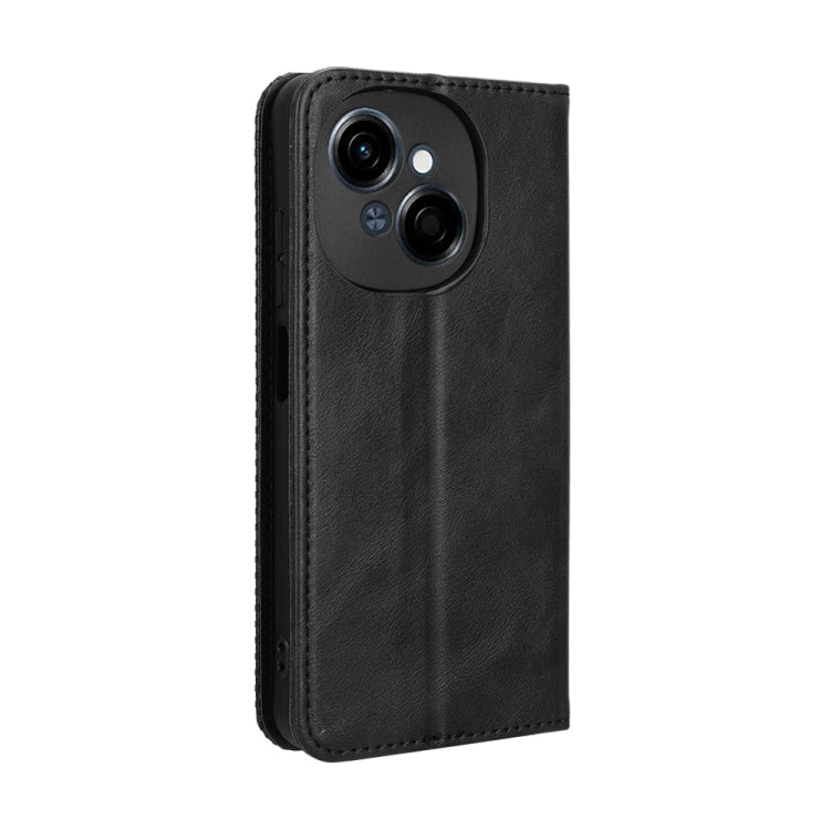 Custodia per telefono in pelle con trama retrò con fibbia magnetica, For Tecno Spark Go 1 / Pop 9 / Spark Go 2025, For Tecno Spark 30C 4G, For Tecno Spark 20 Pro 5G, For Tecno Camon 30 Premier 5G, For Tecno Pova 6 Neo 4G, For Tecno Pova 6 4G