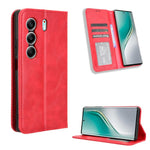 Custodia per telefono in pelle con trama retrò con fibbia magnetica, For Tecno Spark 40 4G, For Tecno Pova 7 Ultra 5G, For Tecno Pova 7 4G, For Tecno Spark Go 2 4G, For Tecno Pova Curve 5G, For Tecno Camon 40 Pro 4G / 5G