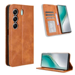 Custodia per telefono in pelle con trama retrò con fibbia magnetica, For Tecno Spark 40 4G, For Tecno Pova 7 Ultra 5G, For Tecno Pova 7 4G, For Tecno Spark Go 2 4G, For Tecno Pova Curve 5G, For Tecno Camon 40 Pro 4G / 5G