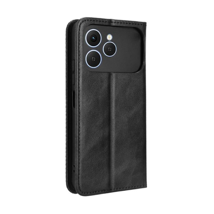 Custodia per telefono in pelle con trama retrò con fibbia magnetica, For Tecno Spark 40 4G, For Tecno Pova 7 Ultra 5G, For Tecno Pova 7 4G, For Tecno Spark Go 2 4G, For Tecno Pova Curve 5G, For Tecno Camon 40 Pro 4G / 5G