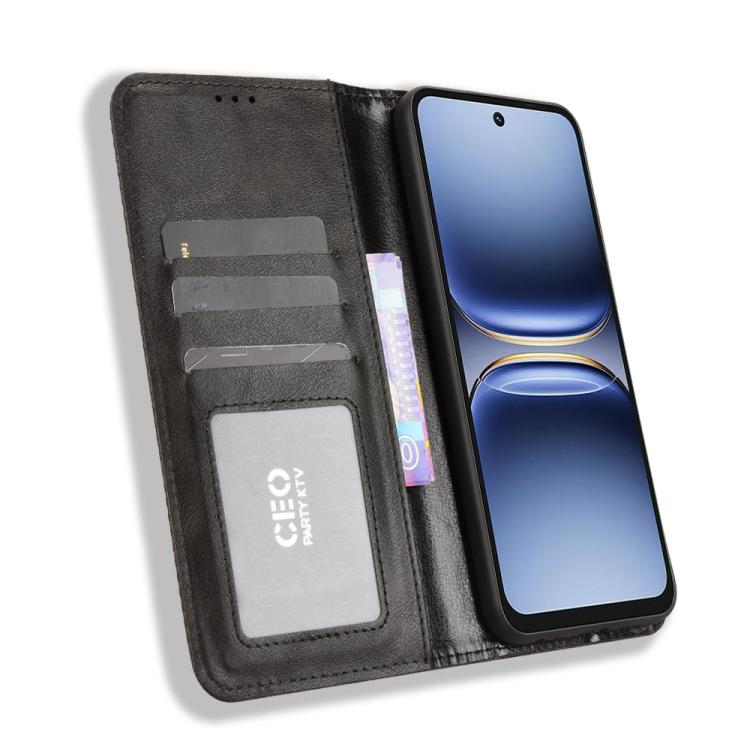 Custodia per telefono in pelle con trama retrò con fibbia magnetica, For Tecno Spark 40 4G, For Tecno Pova 7 Ultra 5G, For Tecno Pova 7 4G, For Tecno Spark Go 2 4G, For Tecno Pova Curve 5G, For Tecno Camon 40 Pro 4G / 5G