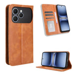 Custodia per telefono in pelle con trama retrò con fibbia magnetica, For Tecno Spark 40 4G, For Tecno Pova 7 Ultra 5G, For Tecno Pova 7 4G, For Tecno Spark Go 2 4G, For Tecno Pova Curve 5G, For Tecno Camon 40 Pro 4G / 5G