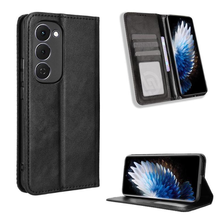 Custodia per telefono in pelle con trama retrò con fibbia magnetica, For Tecno Spark Slim, For Tecno Spark 40C, For Tecno Pova 7 Pro 5G, For Tecno Pova 7 5G, For Tecno Spark 40 Pro+ 4G, For Tecno Spark 40 Pro 4G