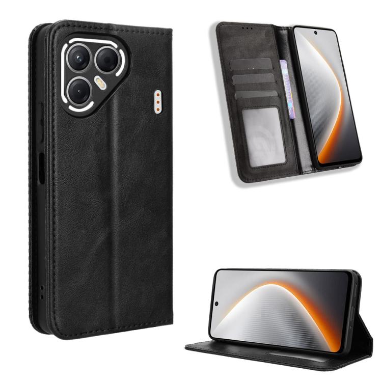 Custodia per telefono in pelle con trama retrò con fibbia magnetica, For Tecno Spark Slim, For Tecno Spark 40C, For Tecno Pova 7 Pro 5G, For Tecno Pova 7 5G, For Tecno Spark 40 Pro+ 4G, For Tecno Spark 40 Pro 4G