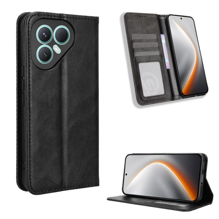 Custodia per telefono in pelle con trama retrò con fibbia magnetica, For Tecno Spark Slim, For Tecno Spark 40C, For Tecno Pova 7 Pro 5G, For Tecno Pova 7 5G, For Tecno Spark 40 Pro+ 4G, For Tecno Spark 40 Pro 4G