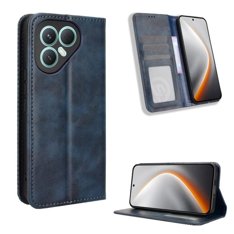 Custodia per telefono in pelle con trama retrò con fibbia magnetica, For Tecno Spark 40 4G, For Tecno Pova 7 Ultra 5G, For Tecno Pova 7 4G, For Tecno Spark Go 2 4G, For Tecno Pova Curve 5G, For Tecno Camon 40 Pro 4G / 5G
