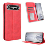 Custodia per telefono in pelle con trama retrò con fibbia magnetica, For Tecno Spark Slim, For Tecno Spark 40C, For Tecno Pova 7 Pro 5G, For Tecno Pova 7 5G, For Tecno Spark 40 Pro+ 4G, For Tecno Spark 40 Pro 4G