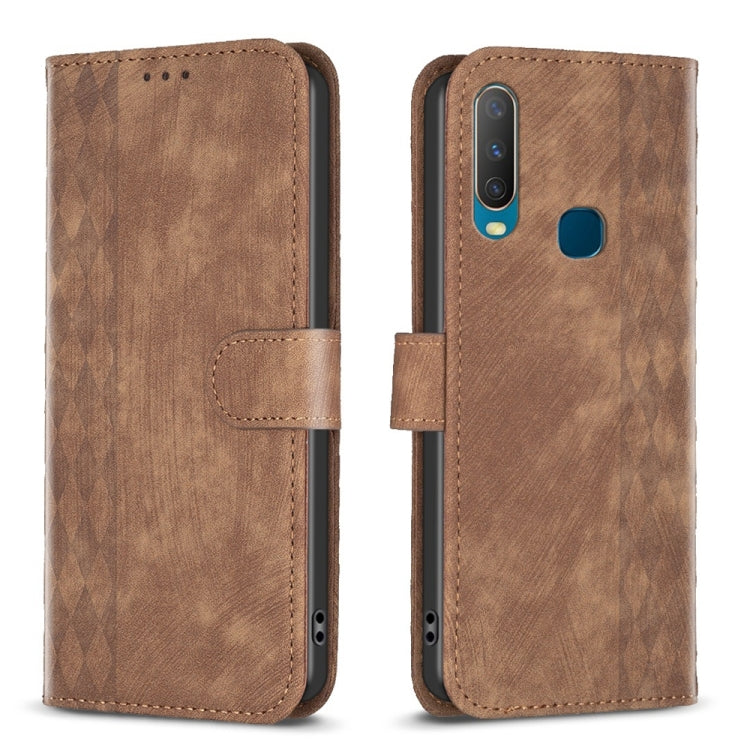 Custodia in pelle goffrata scozzese per Vivo Y11 Y15 Y12 Y17