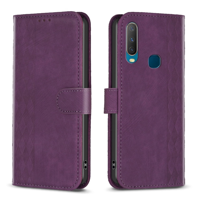 Custodia in pelle goffrata scozzese per Vivo Y11 Y15 Y12 Y17