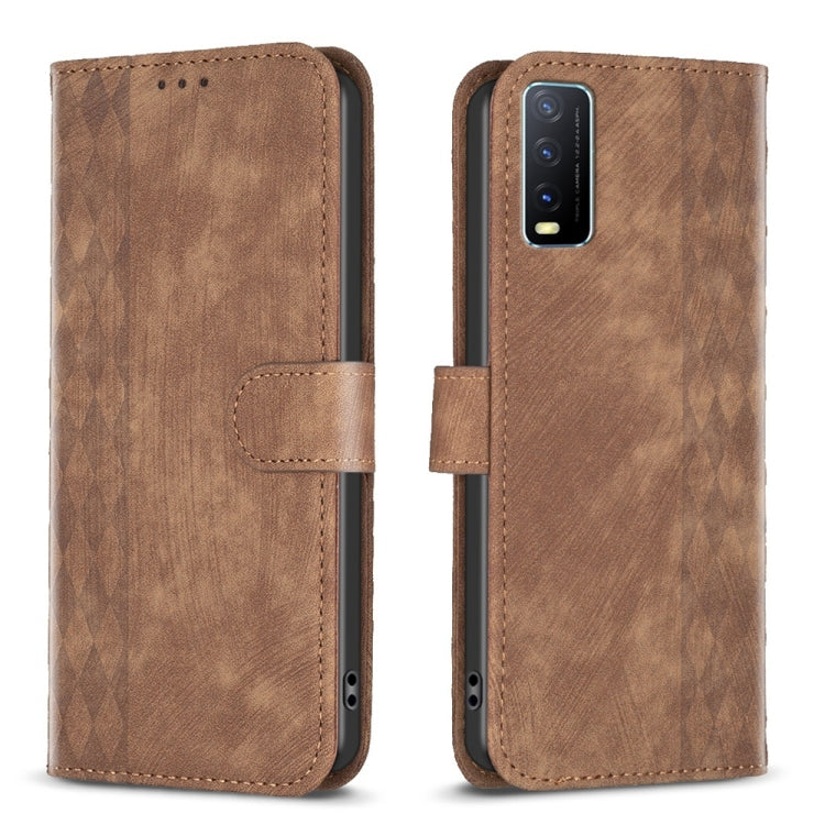Custodia in pelle goffrata scozzese per Vivo Y11 Y15 Y12 Y17