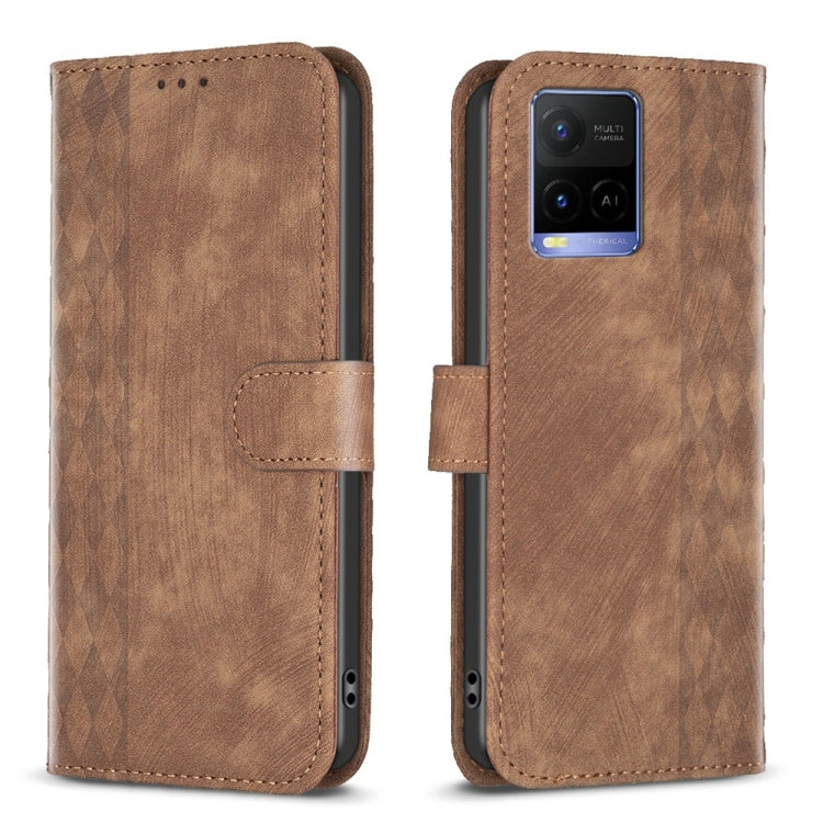 Custodia in pelle goffrata scozzese per Vivo Y11 Y15 Y12 Y17