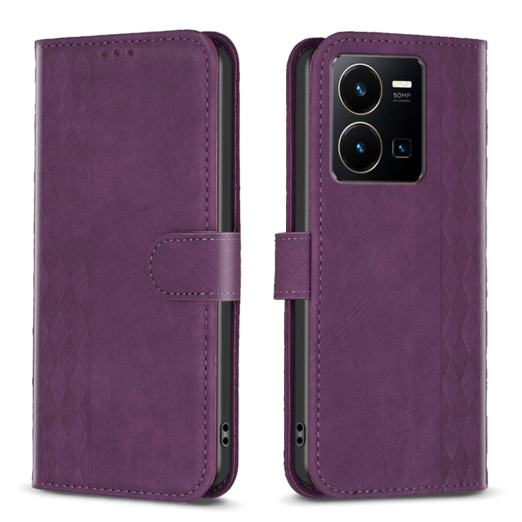 Custodia in pelle goffrata scozzese per Vivo Y11 Y15 Y12 Y17