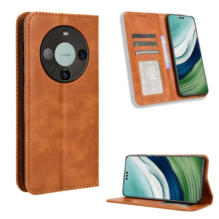 Custodia per telefono in pelle con trama retrò con fibbia magnetica, For Huawei nova Y72 4G / Enjoy 70 4G, For Huawei Enjoy 70 4G, For Huawei nova 11 SE, For Huawei nova 12 5G, For Huawei Mate 60 5G, For Huawei Mate 60 Pro 5G