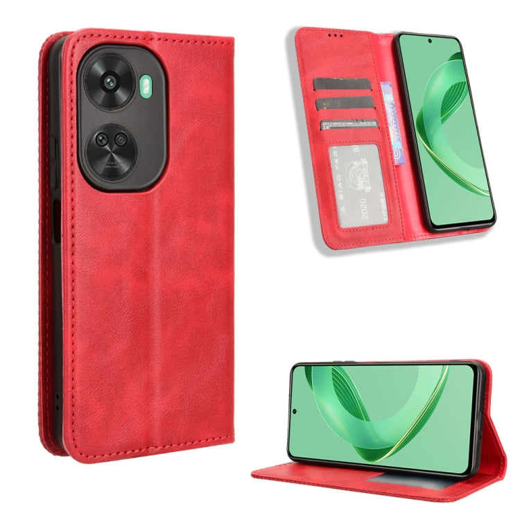 Custodia per telefono in pelle con trama retrò con fibbia magnetica, For Huawei nova Y72 4G / Enjoy 70 4G, For Huawei Enjoy 70 4G, For Huawei nova 11 SE, For Huawei nova 12 5G, For Huawei Mate 60 5G, For Huawei Mate 60 Pro 5G