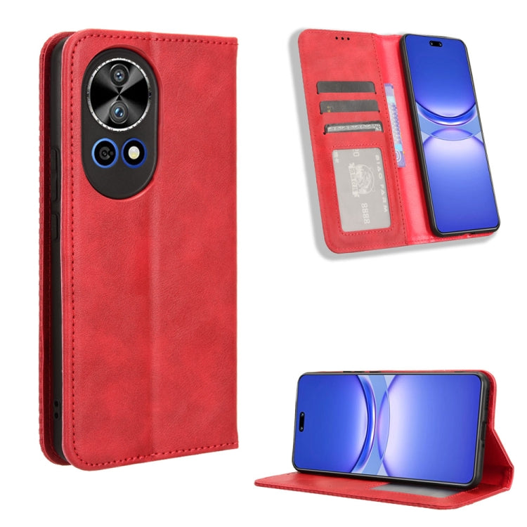 Custodia per telefono in pelle con trama retrò con fibbia magnetica, For Huawei nova Y72 4G / Enjoy 70 4G, For Huawei Enjoy 70 4G, For Huawei nova 11 SE, For Huawei nova 12 5G, For Huawei Mate 60 5G, For Huawei Mate 60 Pro 5G