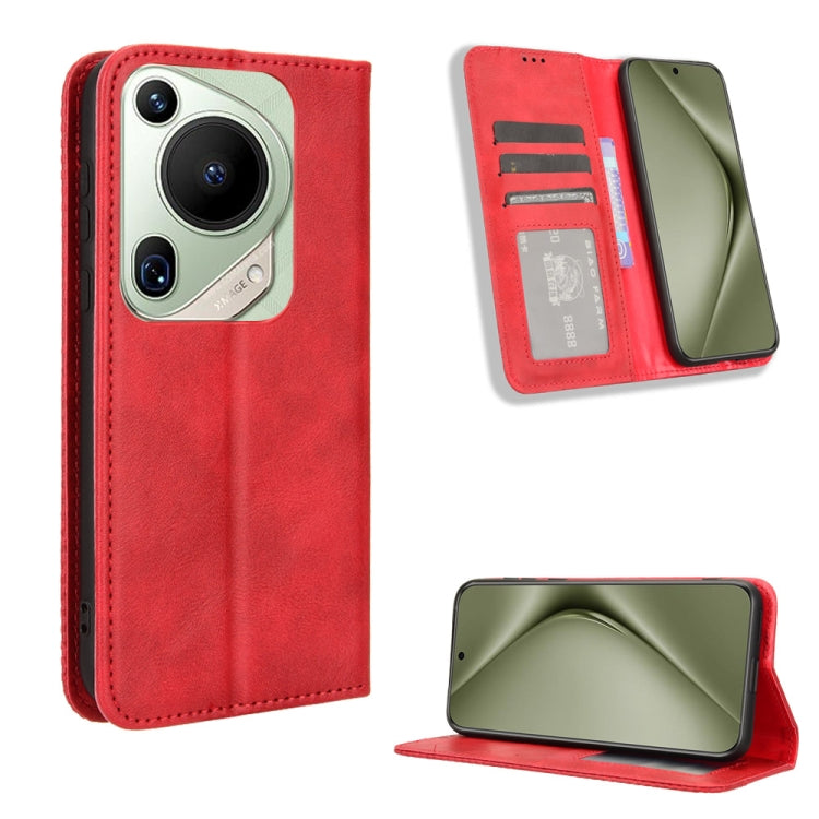 Custodia per telefono in pelle con trama retrò con fibbia magnetica, For Huawei Mate 70, For Huawei nova 13 Pro 5G, For Huawei Pura 70 Ultra, For Huawei Pura 70 Pro / 70 Pro+, For Huawei nova 12i 4G / Enjoy 70 Pro 4G, For Huawei Pura 70