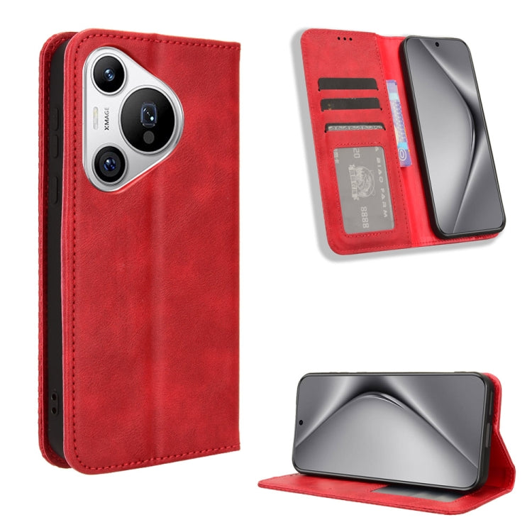 Custodia per telefono in pelle con trama retrò con fibbia magnetica, For Huawei Mate 70, For Huawei nova 13 Pro 5G, For Huawei Pura 70 Ultra, For Huawei Pura 70 Pro / 70 Pro+, For Huawei nova 12i 4G / Enjoy 70 Pro 4G, For Huawei Pura 70