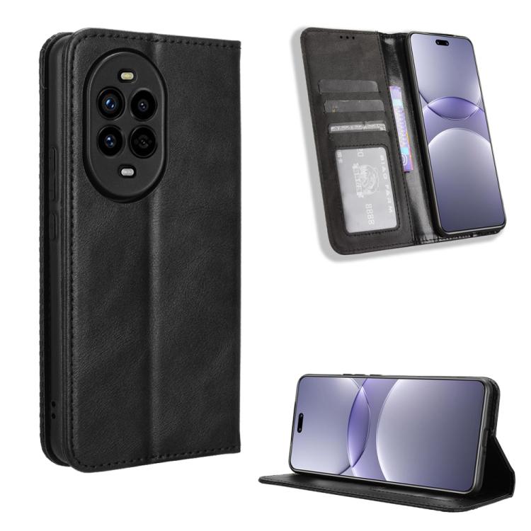 Custodia per telefono in pelle con trama retrò con fibbia magnetica, For Huawei Mate 70, For Huawei nova 13 Pro 5G, For Huawei Pura 70 Ultra, For Huawei Pura 70 Pro / 70 Pro+, For Huawei nova 12i 4G / Enjoy 70 Pro 4G, For Huawei Pura 70