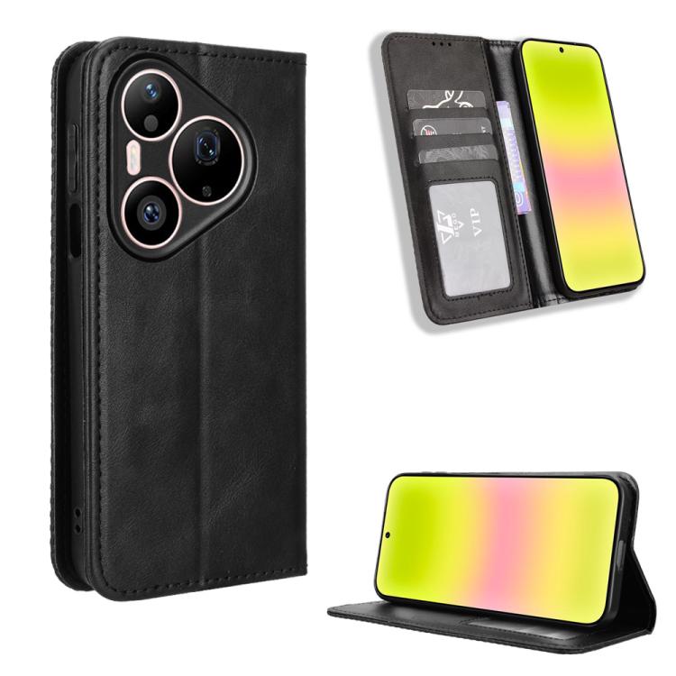 Custodia per telefono in pelle con trama retrò con fibbia magnetica, For Huawei Pura 90 Pro 5G, For Huawei Pura 90 5G, For Huawei nova 15 Pro / 15 Ultra, For Huawei Mate 80 Pro / 80, For Huawei Pura 80 Ultra 5G, For Huawei Pura 80 Pro 5G / 80 Pro+ 5G