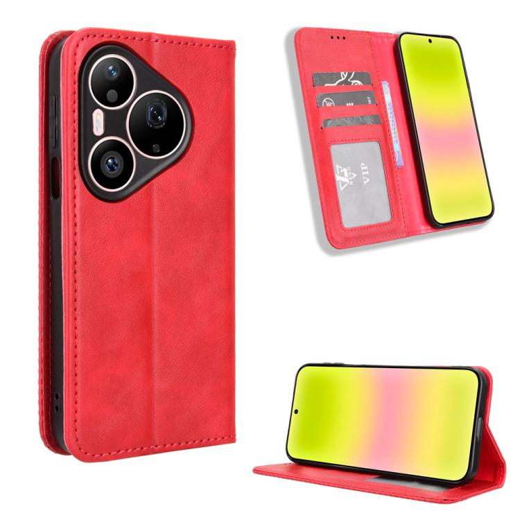 Custodia per telefono in pelle con trama retrò con fibbia magnetica, For Huawei Pura 90 Pro 5G, For Huawei Pura 90 5G, For Huawei nova 15 Pro / 15 Ultra, For Huawei Mate 80 Pro / 80, For Huawei Pura 80 Ultra 5G, For Huawei Pura 80 Pro 5G / 80 Pro+ 5G