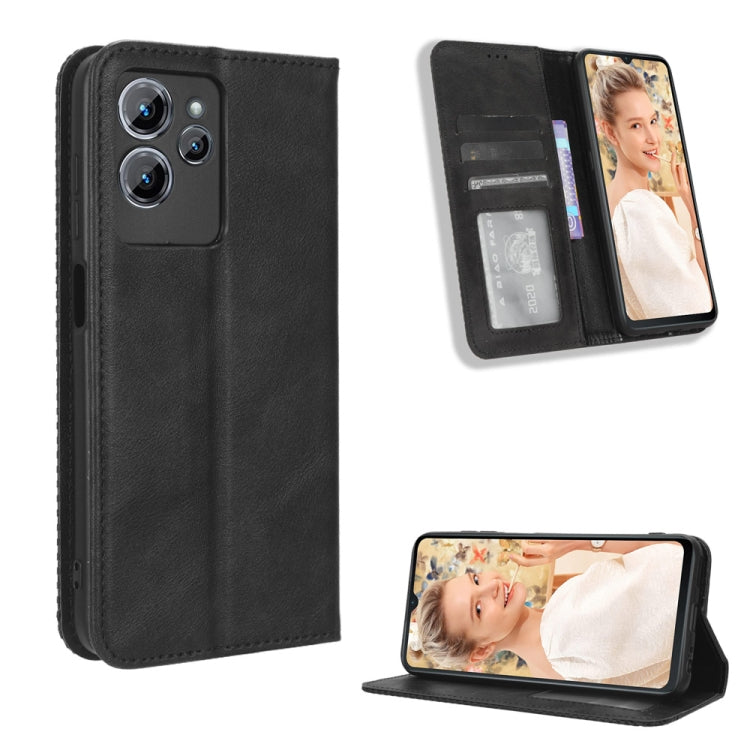 Custodia per telefono in pelle con trama retrò con fibbia magnetica, For Oukitel C33, For Oukitel C32