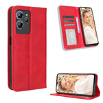 Custodia per telefono in pelle con trama retrò con fibbia magnetica, For Oukitel C33, For Oukitel C32