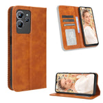 Custodia per telefono in pelle con trama retrò con fibbia magnetica, For Oukitel C33, For Oukitel C32
